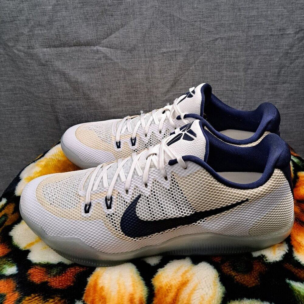 %Size 16 Nike Kobe 11 EM Low Team Bank TB White / Navy 856485-141 / A 16